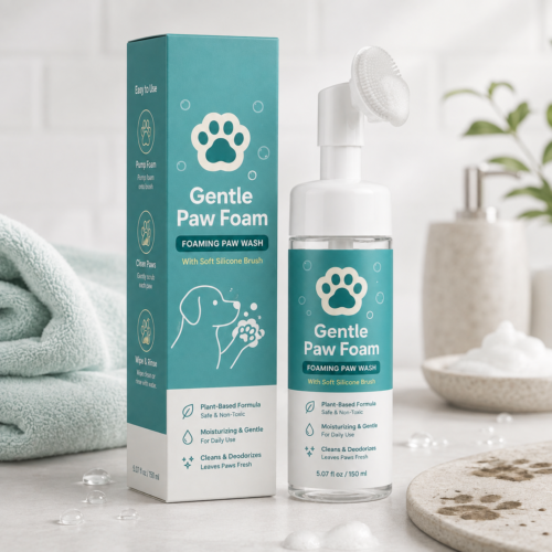 Gentle Foaming Paw Wash with Silicone Brush