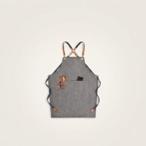 Denim Workwear Apron with Logo Print