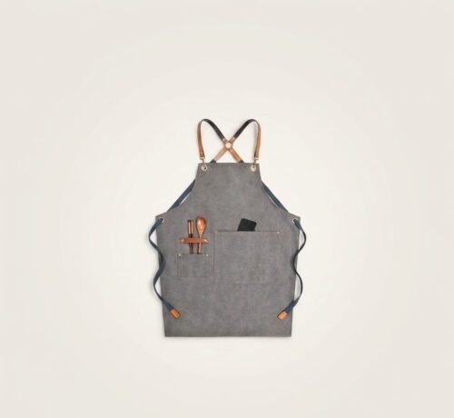 Denim Workwear Apron with Logo Print