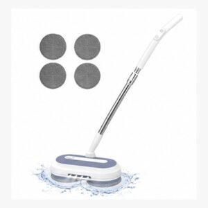 Electric Spin Floor Scrubber with 4 Reusable Pads