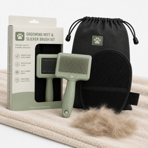 Grooming Mitt & Slicker Brush Kit